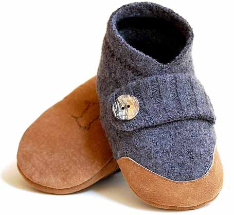 wool and leather slippers