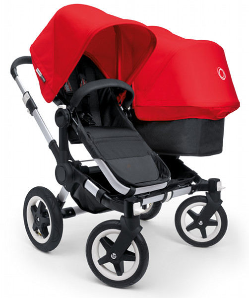 bugaboo donkey double pram with red hood