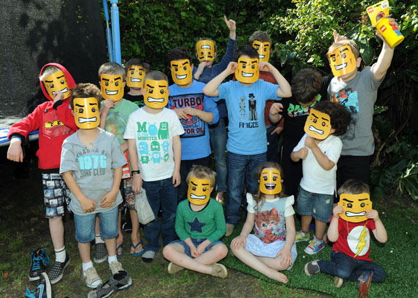 Lego birthday party masks