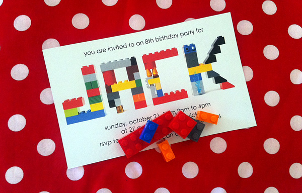 cool Lego birthday party invitation