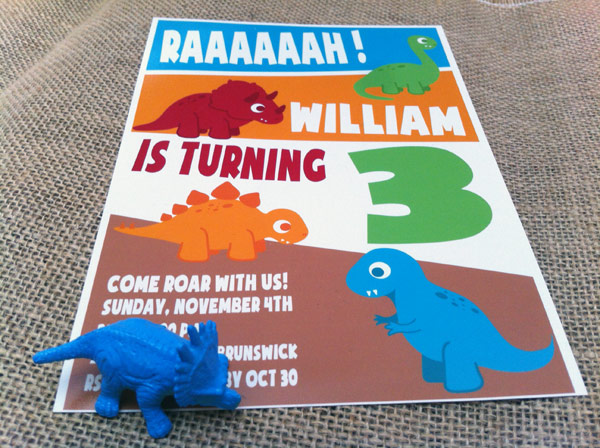 cool dinosaur birthday party invitation
