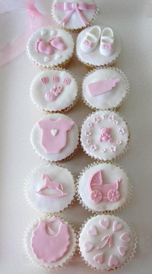 Tortine Boutique Cakes cupcakes, baby shower pink cupcakes