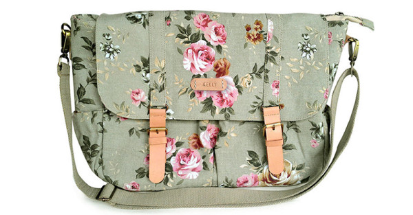 floral canvas nappy bag
