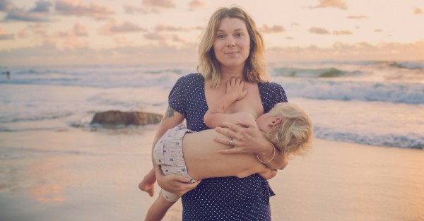 meg nagle breastfeeding toddler at the beach