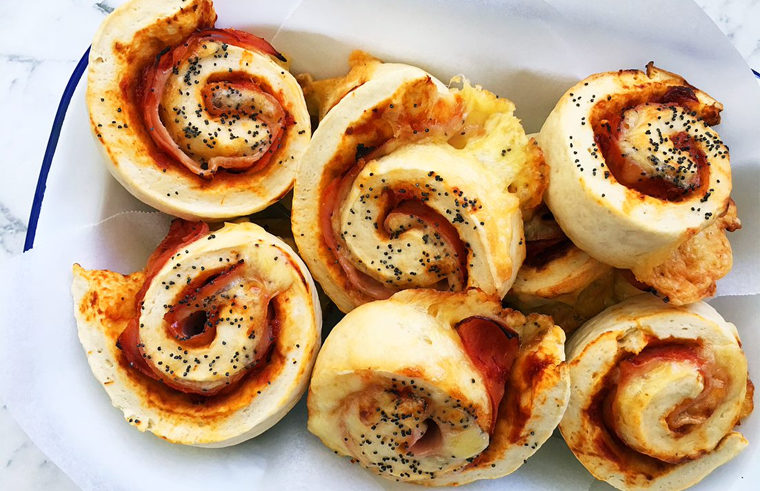 Ham and cheese scrolls - feature