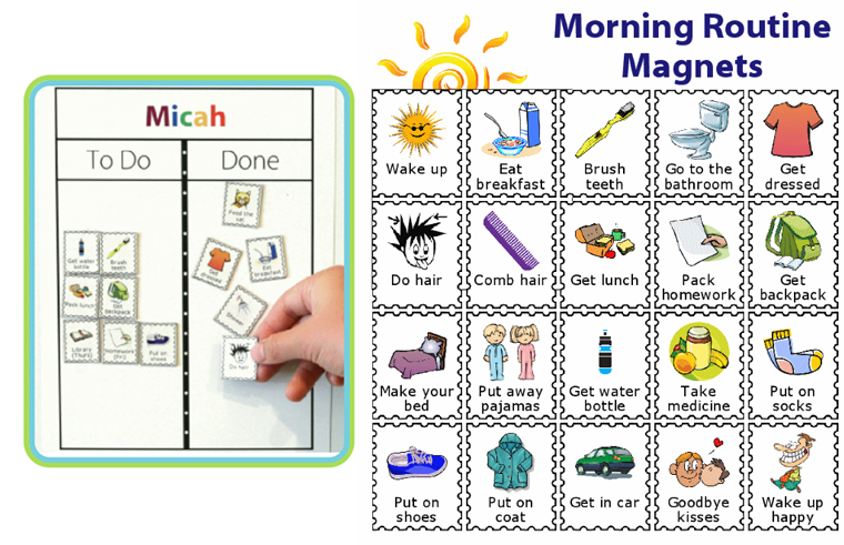 Morning routine ideas for kids - Magnetic chore chart