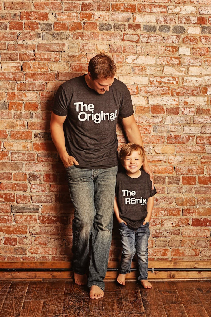 Dad and kid matching tee sets