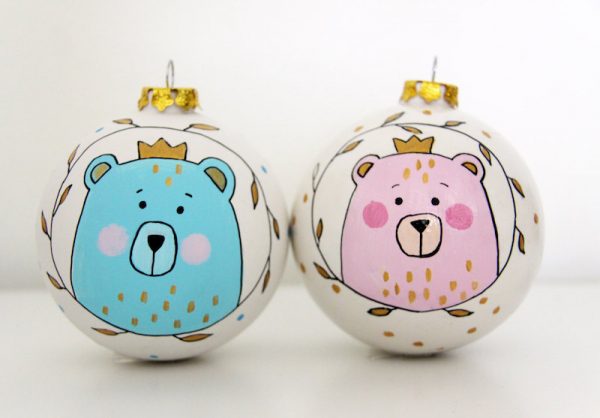 baby's first Christmas bear bauble