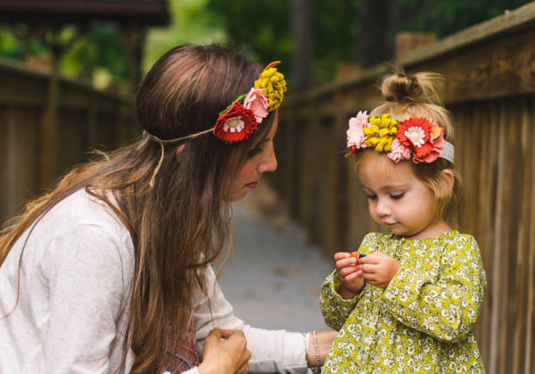 Mum and daughter flower crowns
