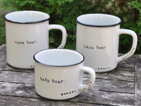 Bear family matching mugs