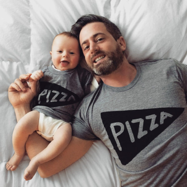 Dad and baby pizza tee set