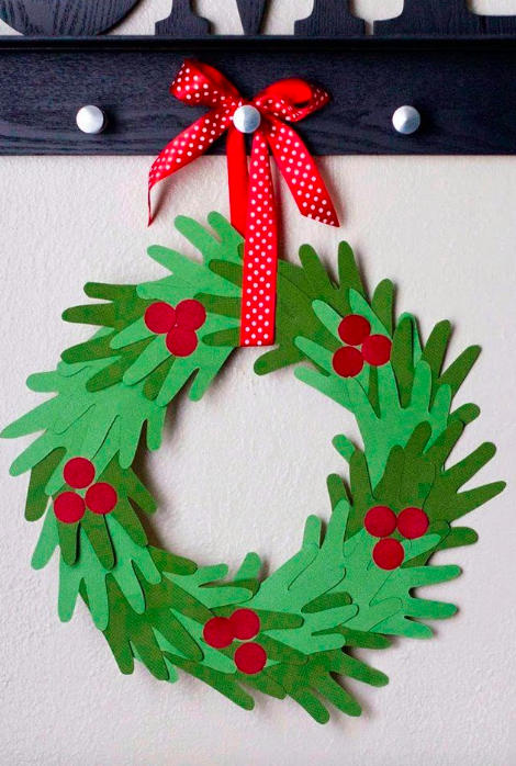 Handprint Christmas wreath