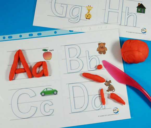 ABC playdough mats - toddler play idea