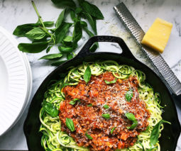Bolognese with zucchini zoodles recipe