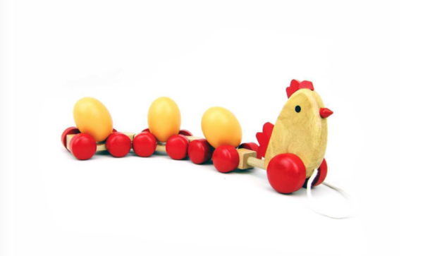 Chicken and eggs wooden toy