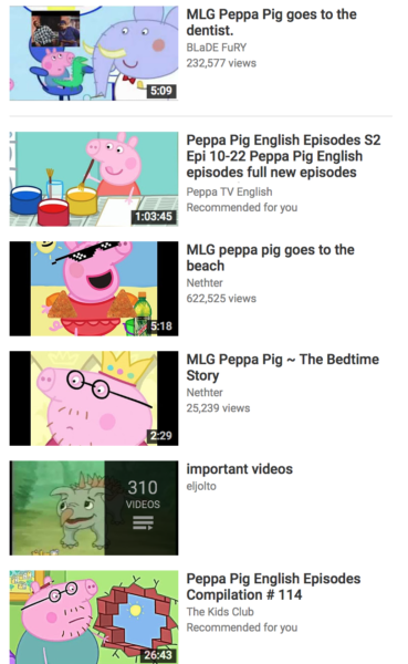 Peppa Pig search results