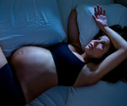 Pregnant woman awake, unable to sleep
