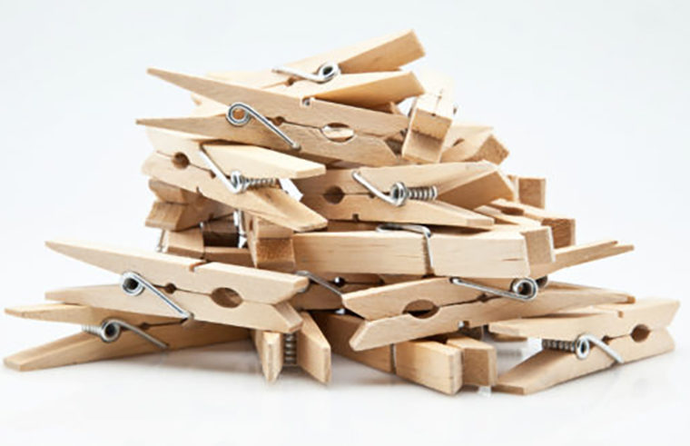 Pile of wooden pegs