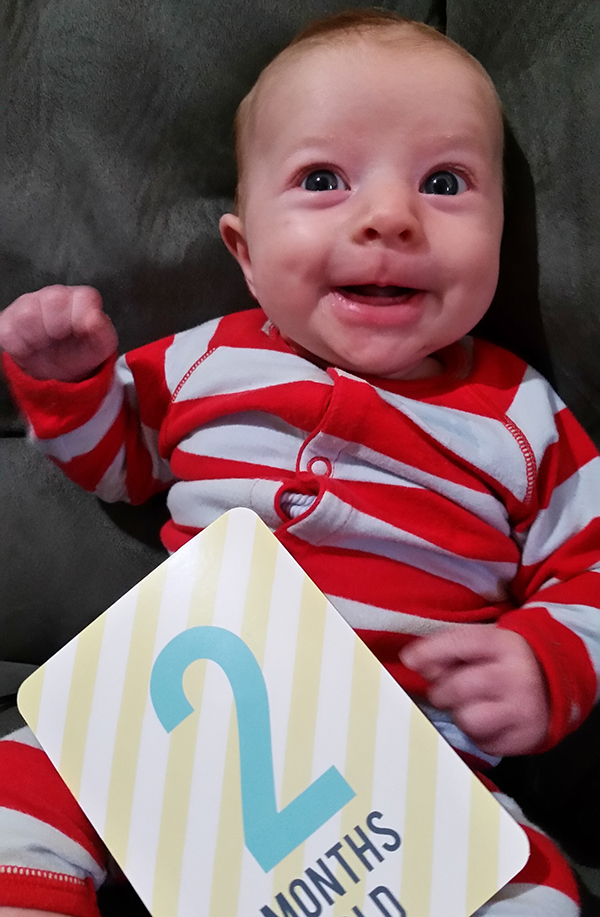 Caleb at 2 months - birth story