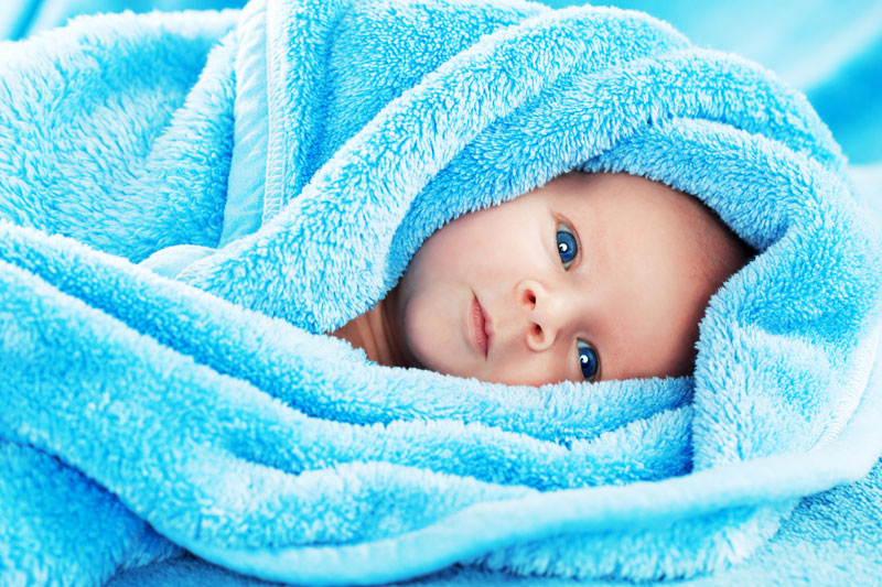 Baby wrapped in towel