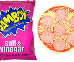 Samboy chips and frozen mini pizza - feature