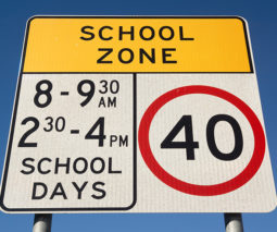 Australian school zone road sign - feature