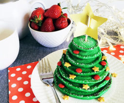 Christmas tree pancake stack recipe - method