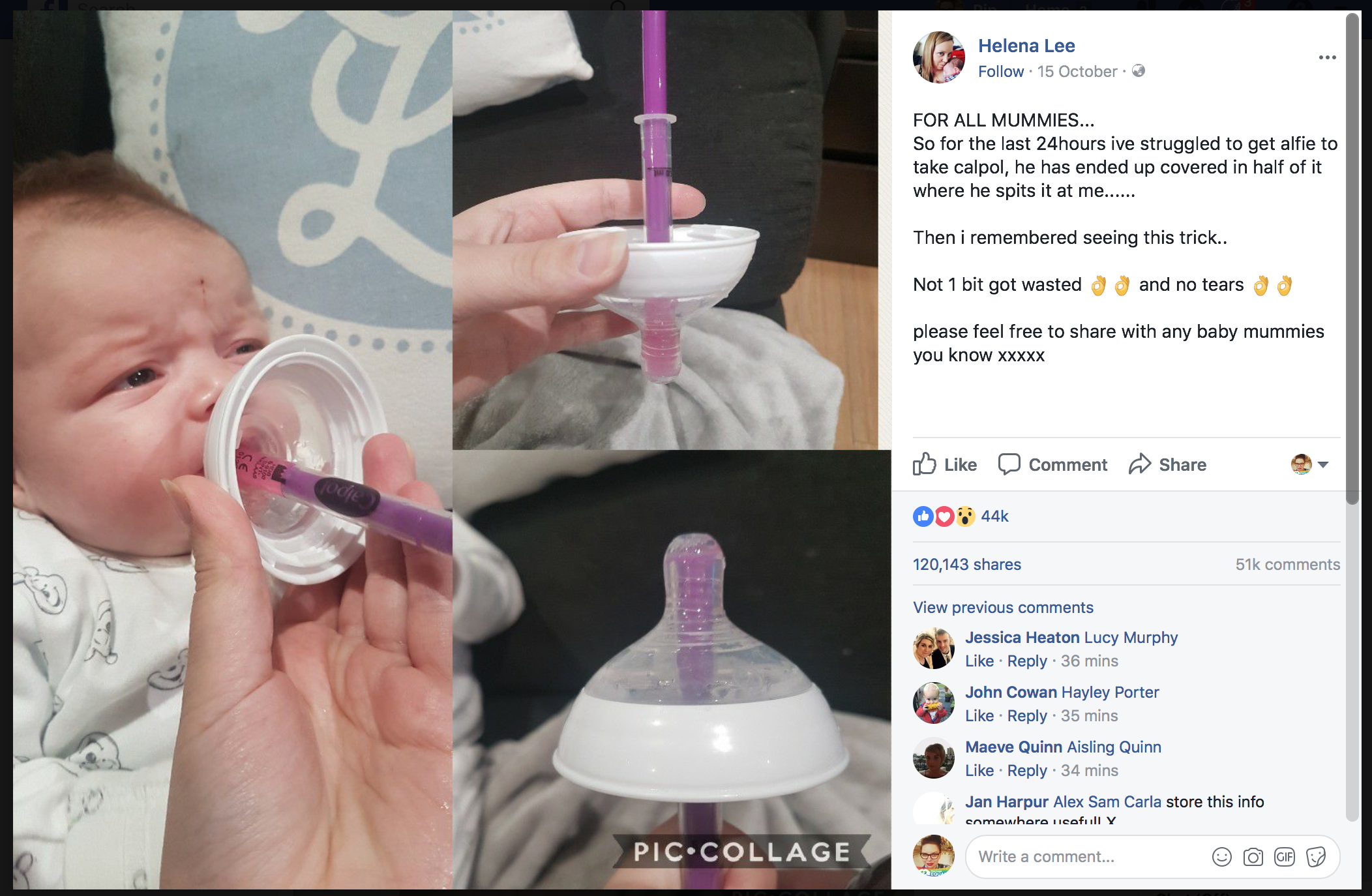 Baby bottle medicine syringe hack for dosing babies
