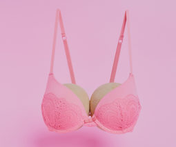 Pink bra with rockmelons - feature