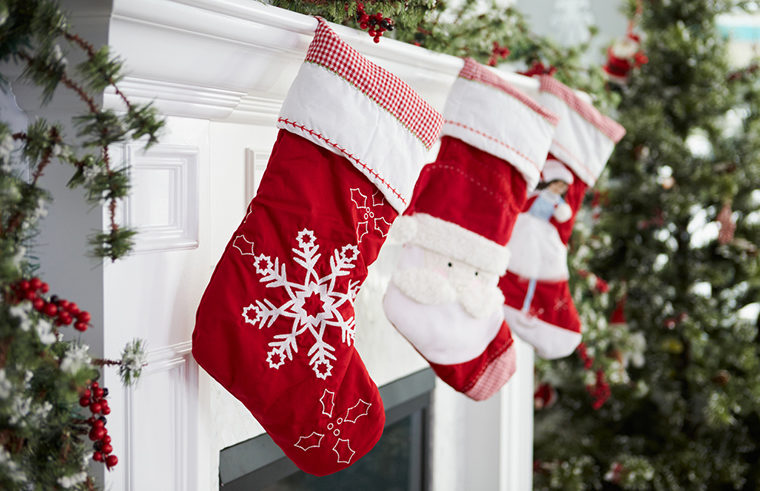 Christmas stockings hanging - feature