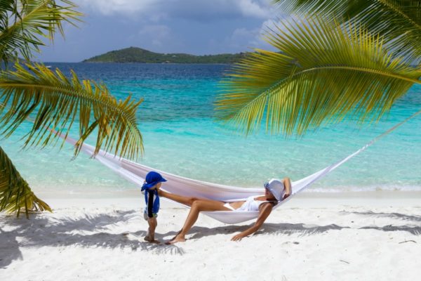 tropical family holiday hammock