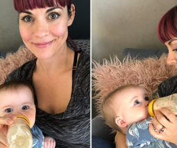 Dawn Rieniets bottlefeeding her baby - feature