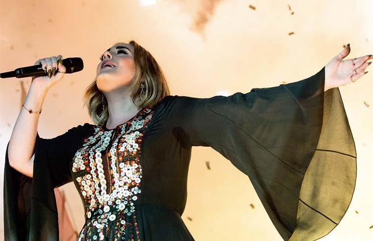 Singer Adele on stage - via Instagram