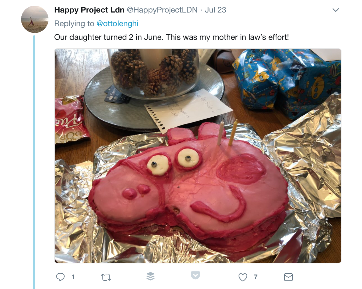 Peppa Pig cakes on Twitter