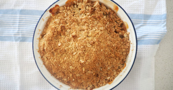 Pear and apple crumble
