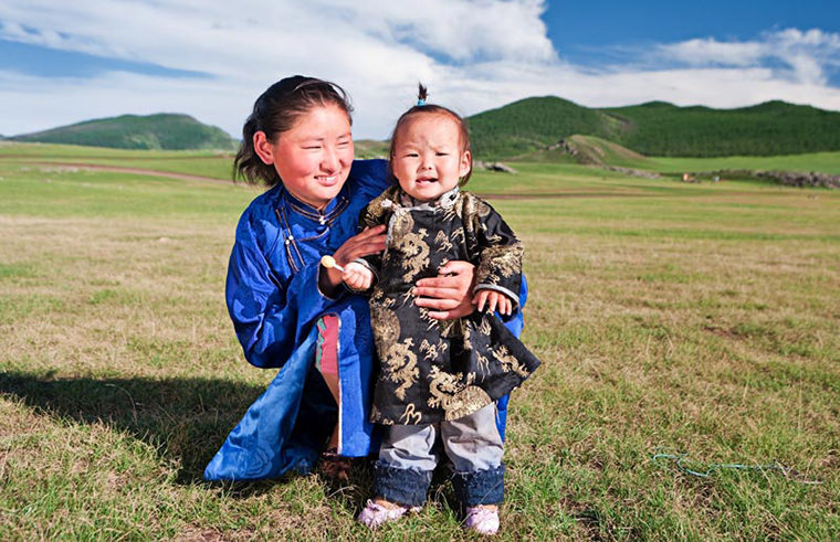Mother and toddler child in Mongolia - feature