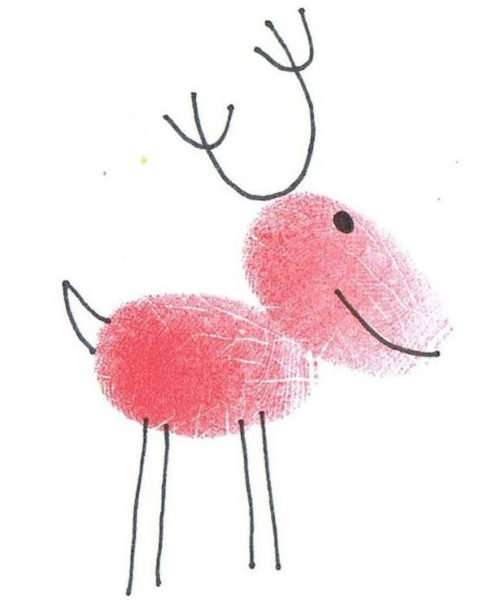 Reindeer thumbprint card