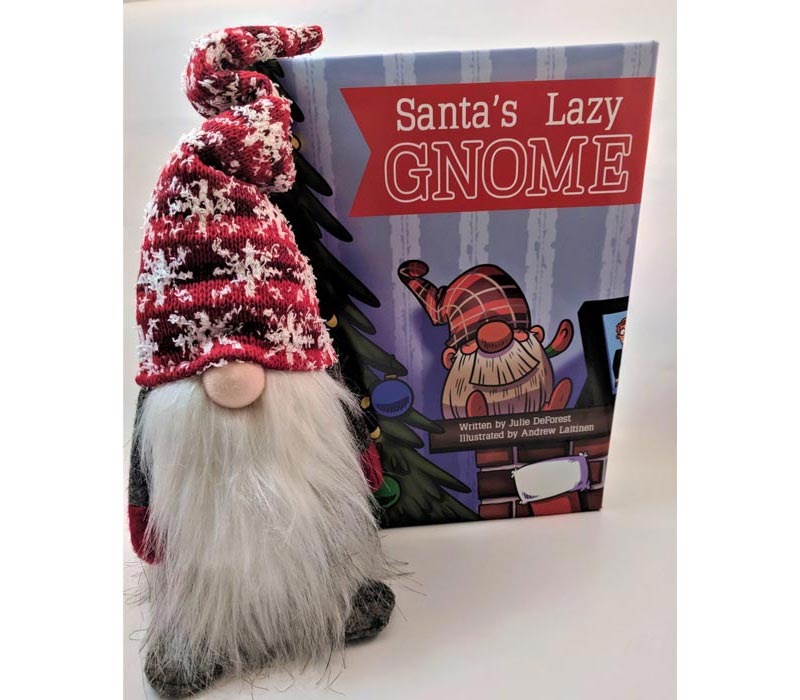 Lazy gnome with book