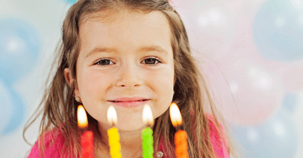 Birthday cake girl with candles