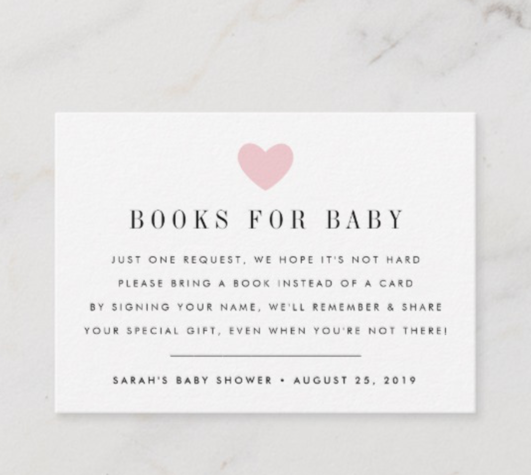 Books for baby invitation