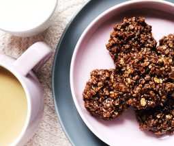 Easy no-bake chewy choc-oat biscuits