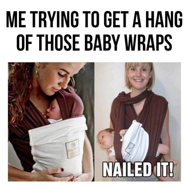 Baby wrap fail meme