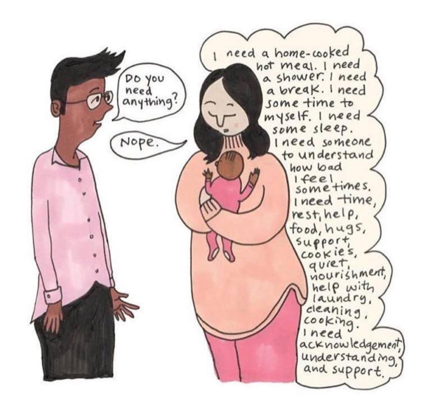 Postpartum cartoon meme