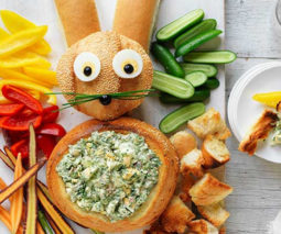 Easter bunny cob loaf with egg salad recipe - feature