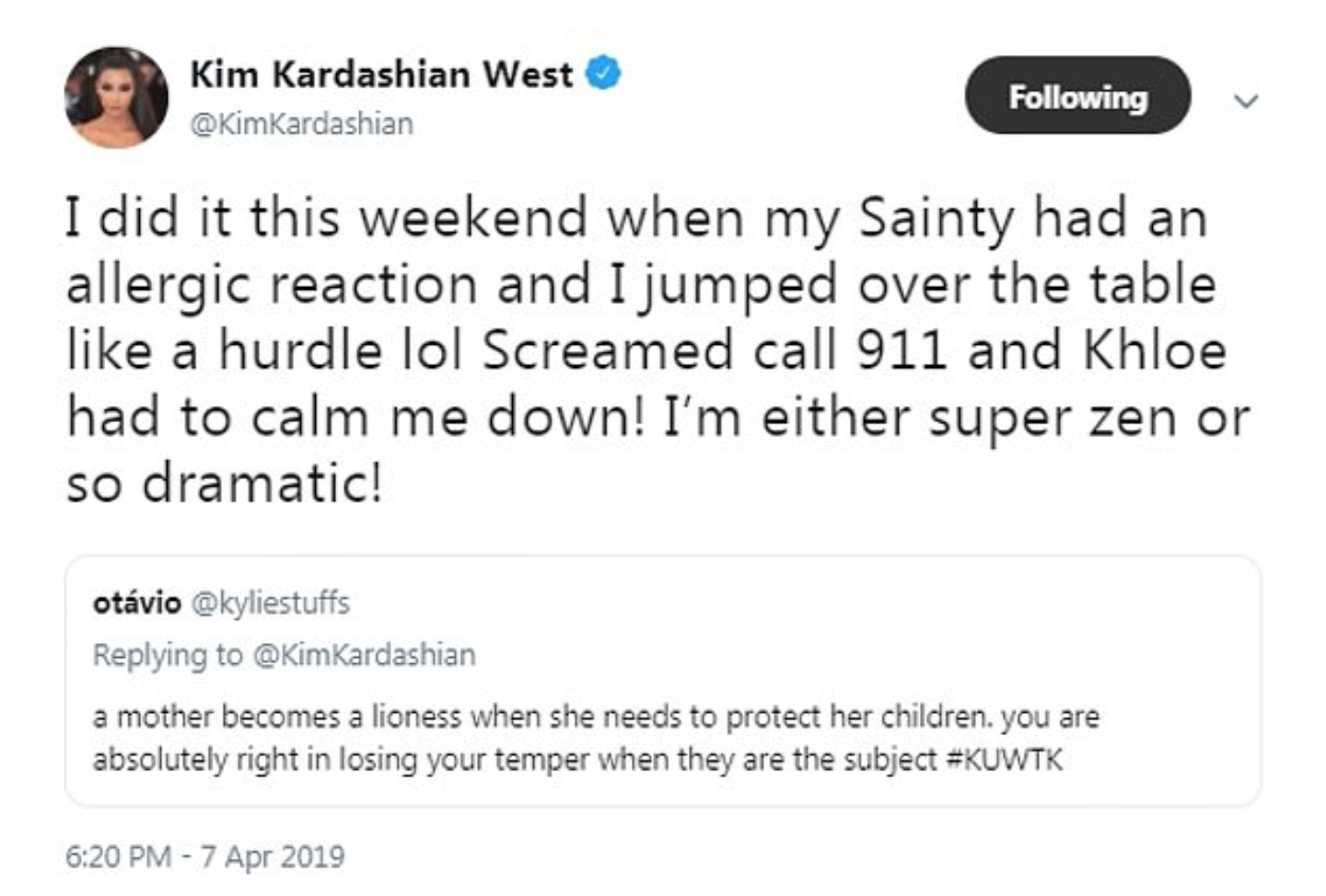 Kim Kardashian tweet
