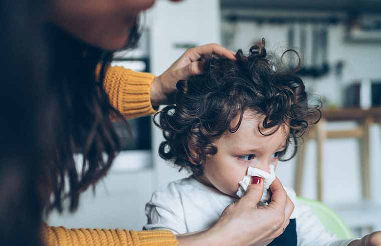 Toddler with runny nose