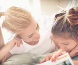 Mother and daughter reading