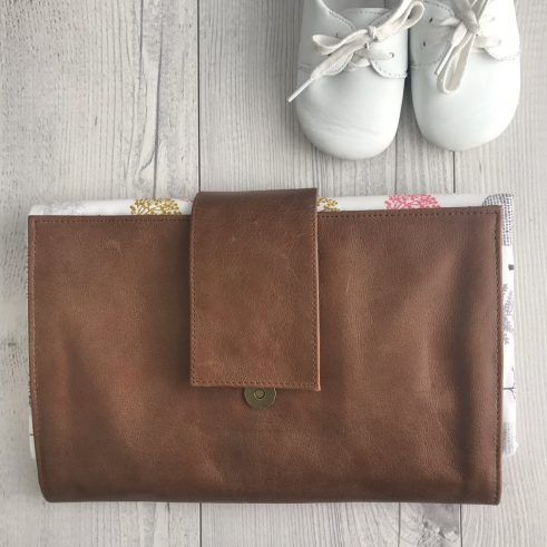 Inklet leather nappy clutch