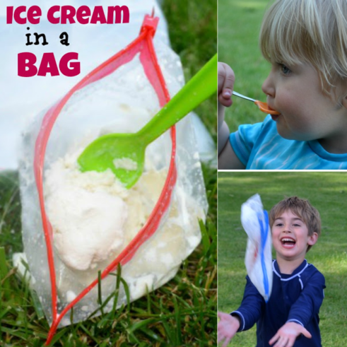 Ice Cream In A Bag science experiment for kids