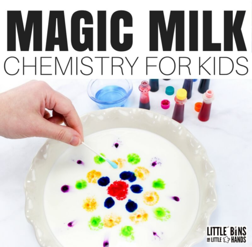 Magic Milk science experiment for kids